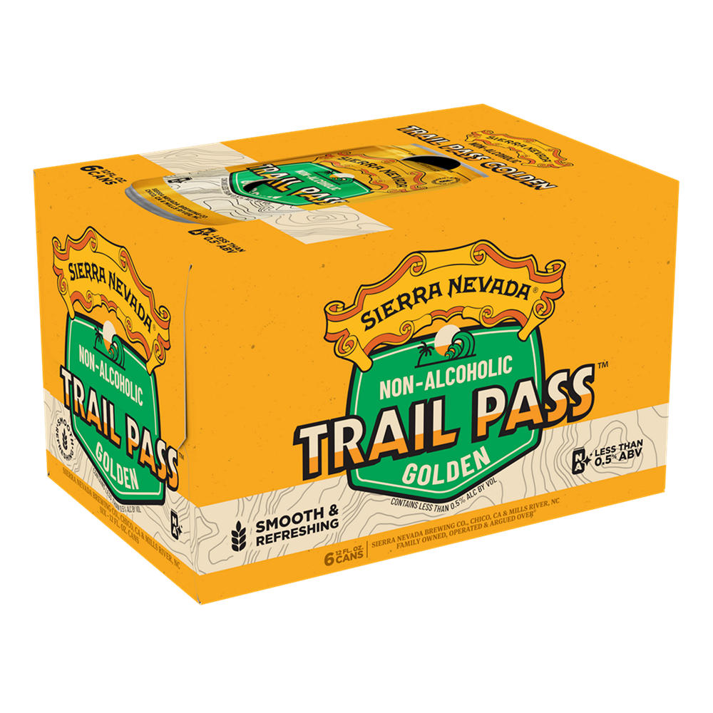 Sierra Nevada Trail Pass Non Alcoholic Golden Craft Beer 6 pk Cans, 12 oz