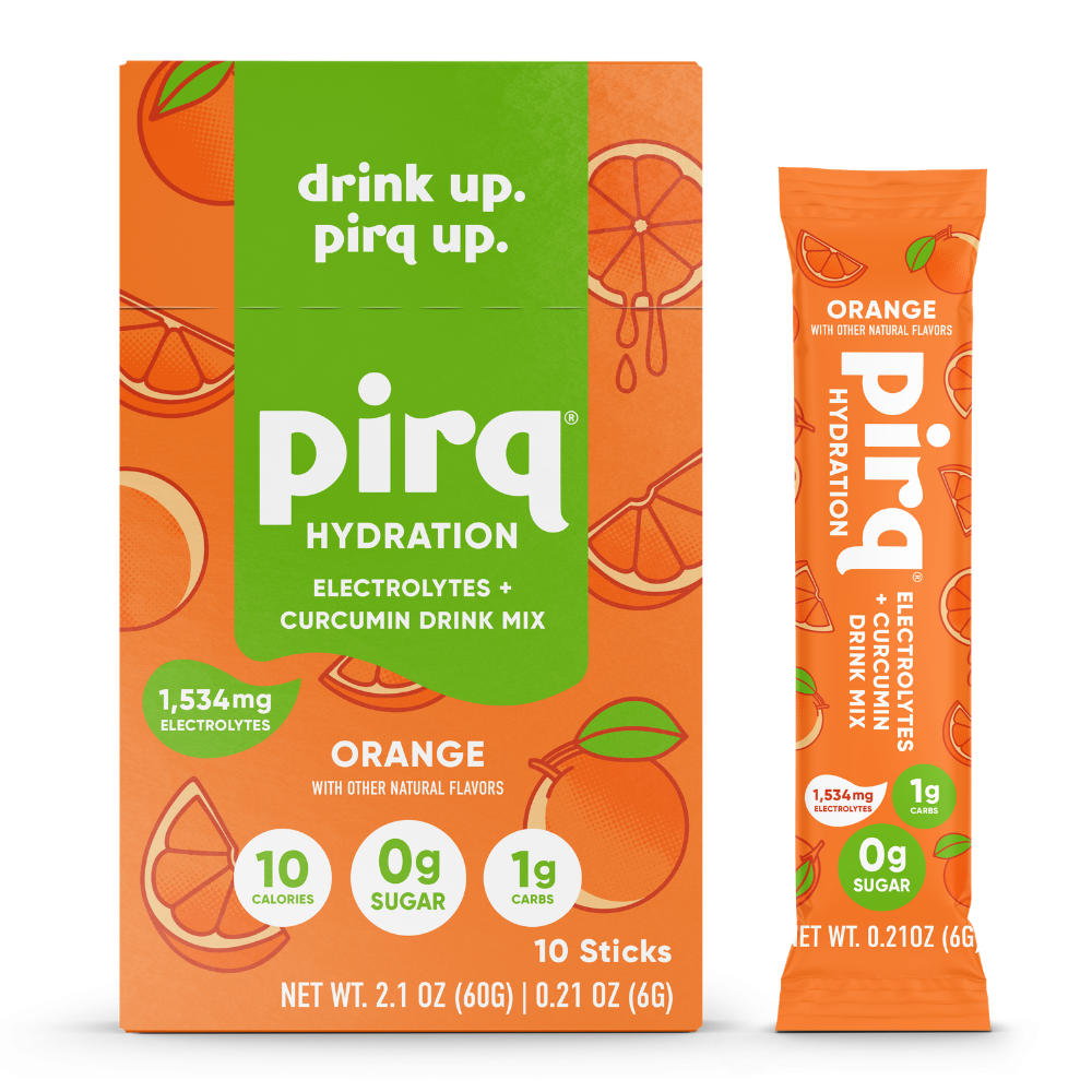 Pirq Hydration Electrolyte + Curcumin Drink Mix Stick Packs - Orange, 10 ct