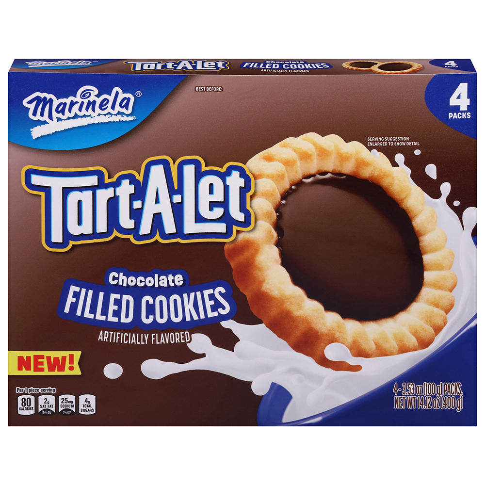 Marinela Tart-A-Let Chocolate-Filled Cookies Snack Packs, 4 ct