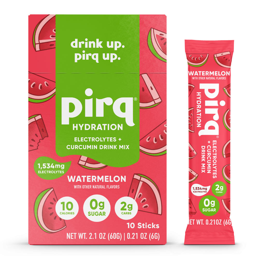 Pirq Hydration Electrolyte + Curcumin Drink Mix Stick Packs - Watermelon, 10 ct