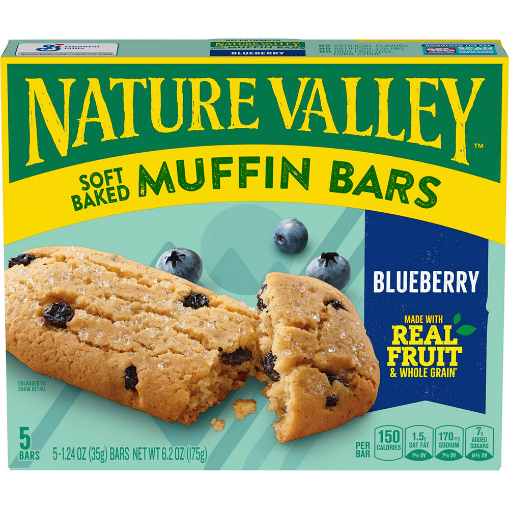 Nature Valley Soft Baked Muffin Bars Blueberry, 5 ct