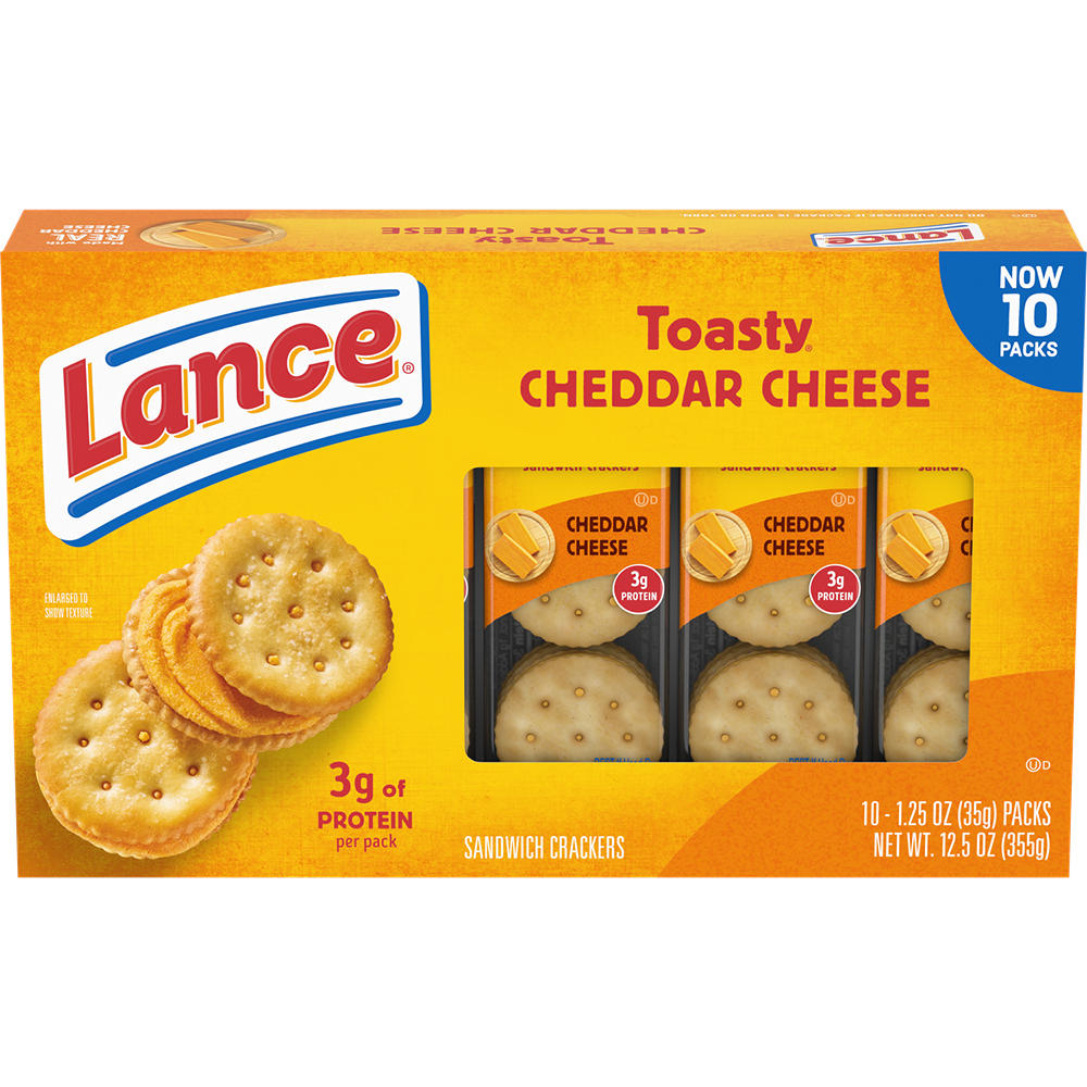 Lance Sandwich Crackers Toasty Cheddar Cheese, 10 ct