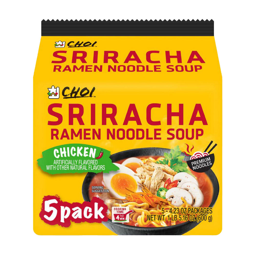Choi Sriracha Ramen Noodle Soup Chicken, 5 ct