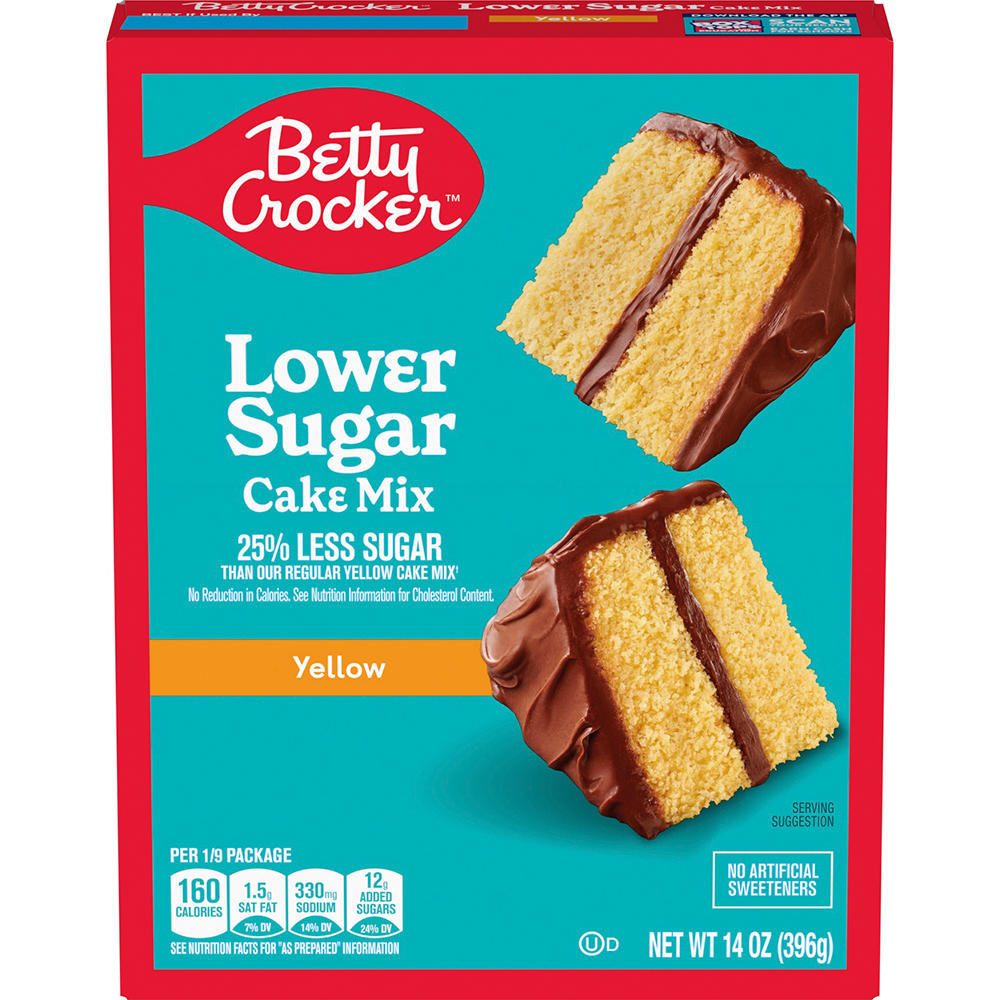 Betty Crocker Lower Sugar Yellow Cake Mix, 14 oz