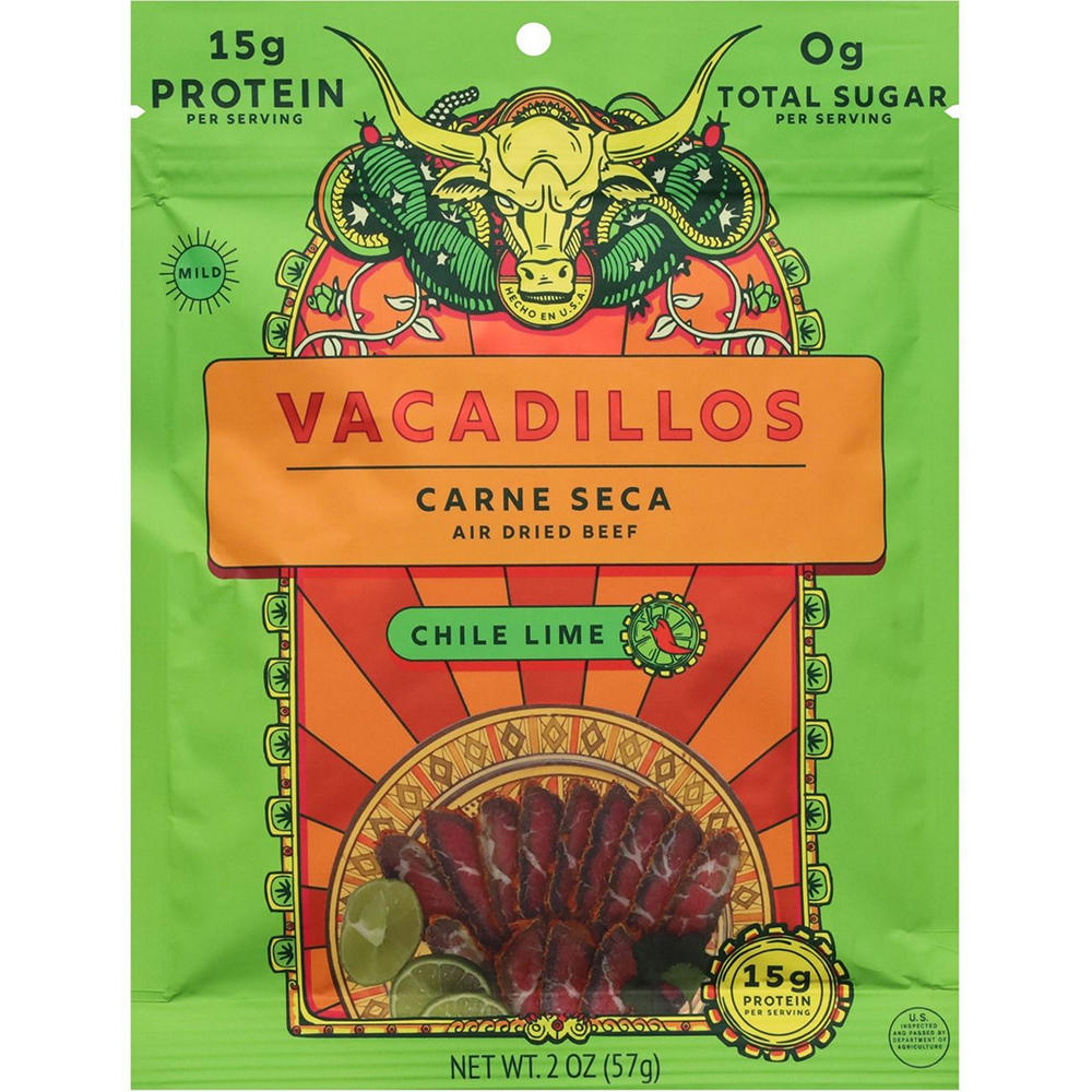 Vacadillos 30g Protein Carne Seca Air-Dried Beef - Chile Lime, 2 oz