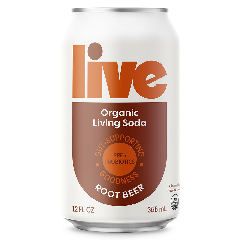 LIVE Soda Organic Probiotic Root Beer, 12oz