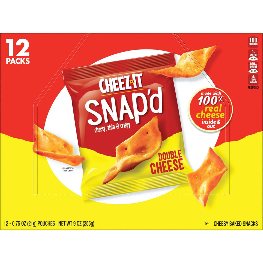 Cheez-It Double Cheese Cheese Cracker Chips, 9 oz, 12 ct