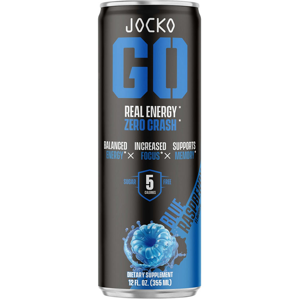 Jocko Go Sugar Free Energy Drink - Blue Raspberry, 12 oz