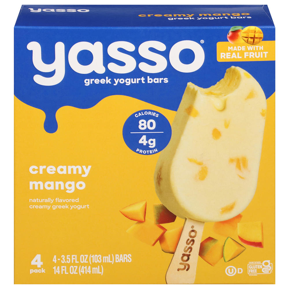 Yasso Creamy Mango Greek Yogurt Bars, 4 ct