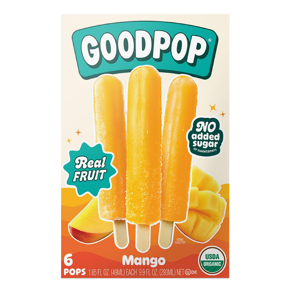 GoodPop No Added Sugar Mango Pops, 6 ct
