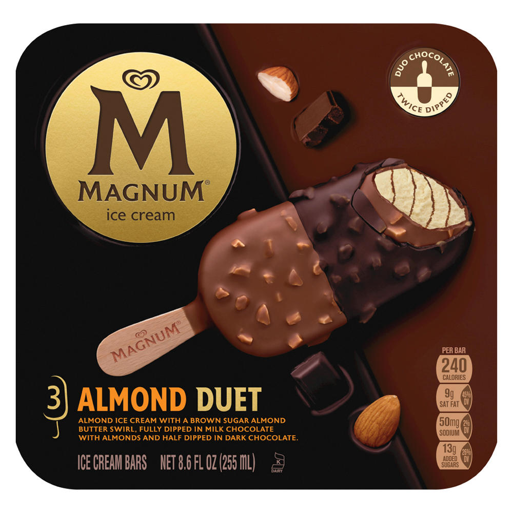 Magnum Almond Duet Ice Cream Bars, 3 ct