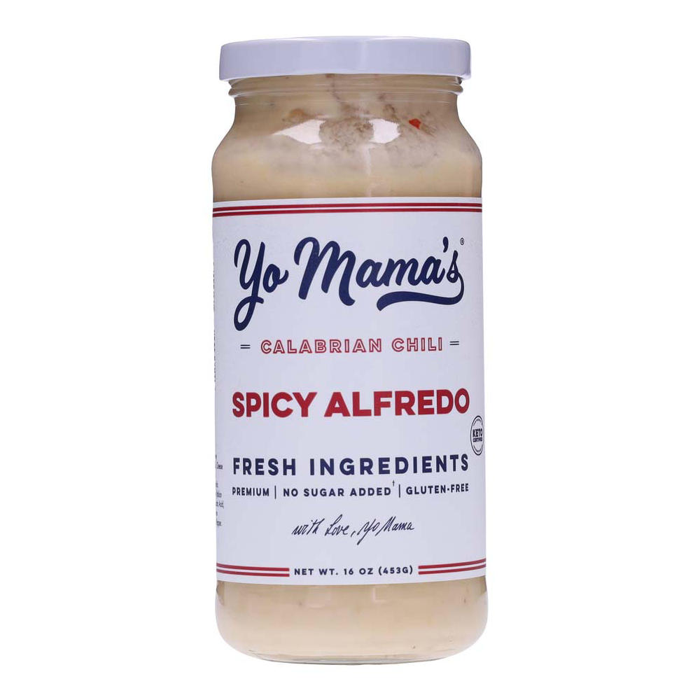 Yo Mama's Spicy Alfredo Sauce, 16 oz