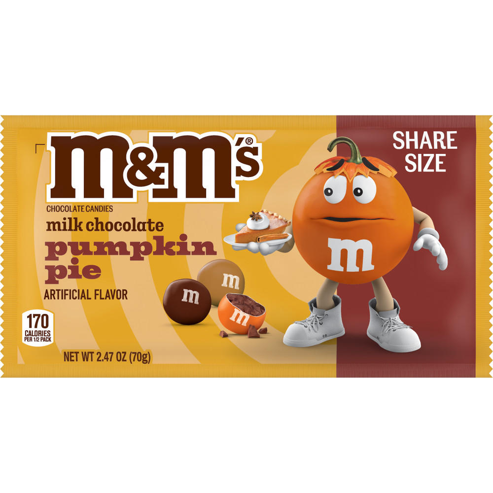 M&M'S Pumpkin Pie Milk Chocolate Candy - Share Size, 2.47 oz