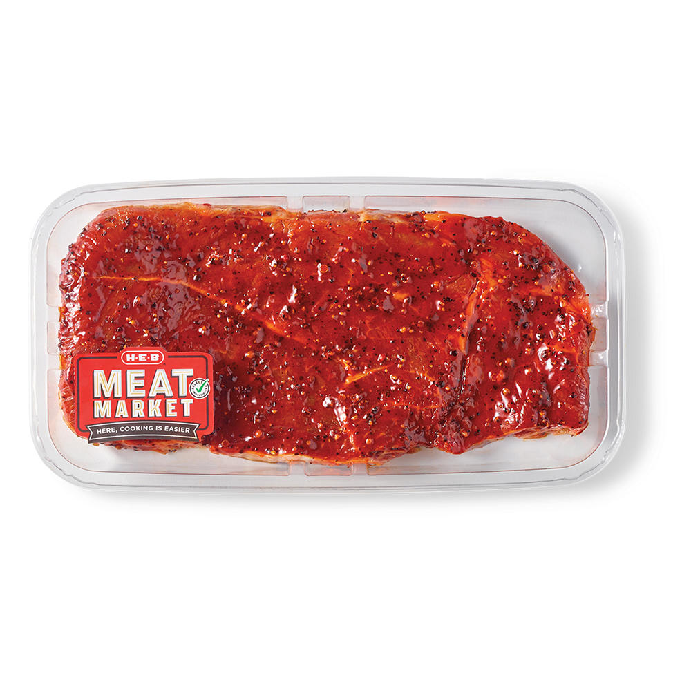 H-E-B Meat Market Marinated Boneless Beef Shoulder Steak - Smoky BBQ, Avg. 1.0 lb