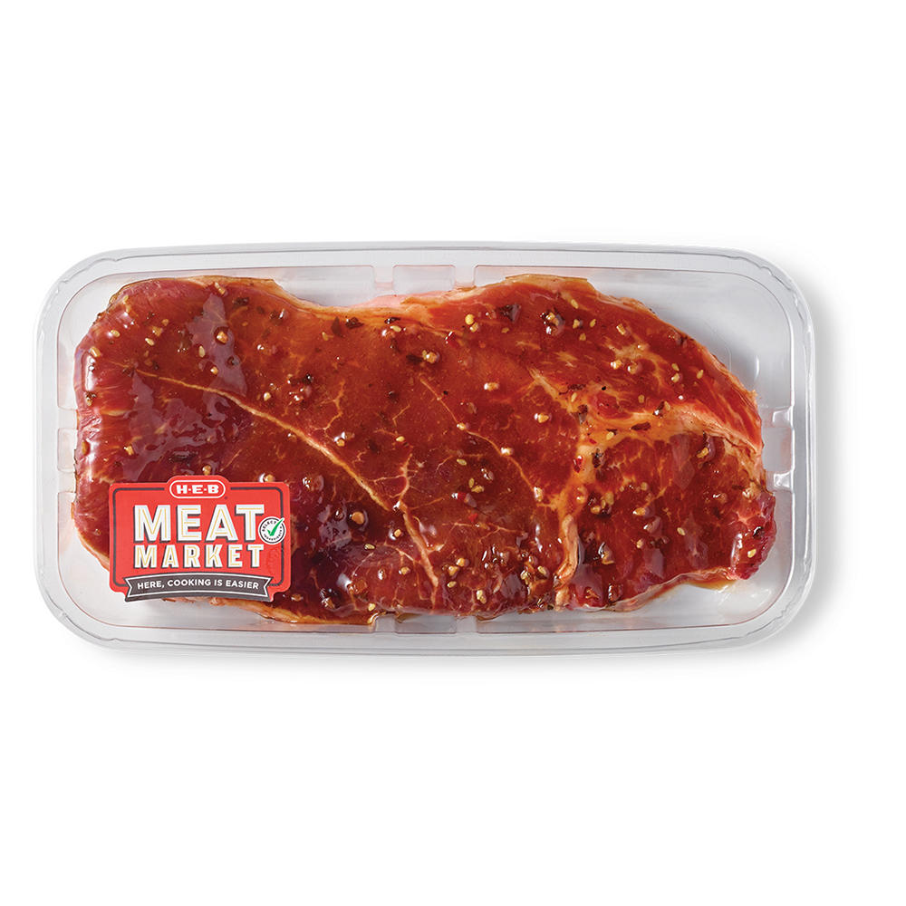 H-E-B Meat Market Marinated Boneless Beef Shoulder Steak - Korean BBQ, Avg. 1.0 lb