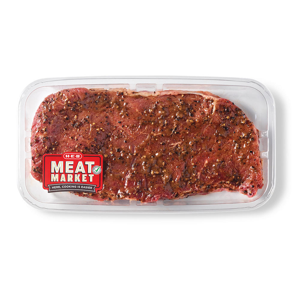 H-E-B Meat Market Marinated Boneless Beef Shoulder Steak - Garlic Peppercorn, Avg. 1.0 lb