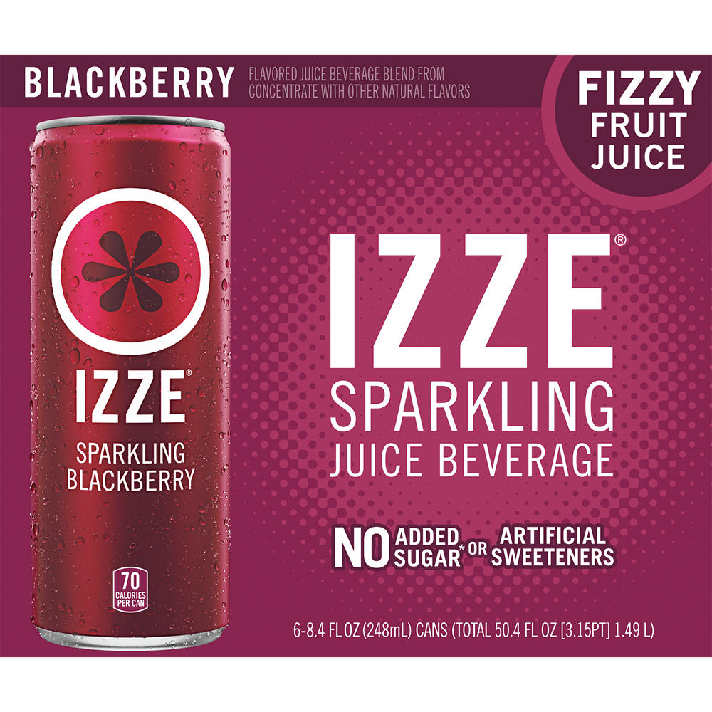 Izze Sparkling Juice Blackberry 6 pk Cans, 8.4 oz