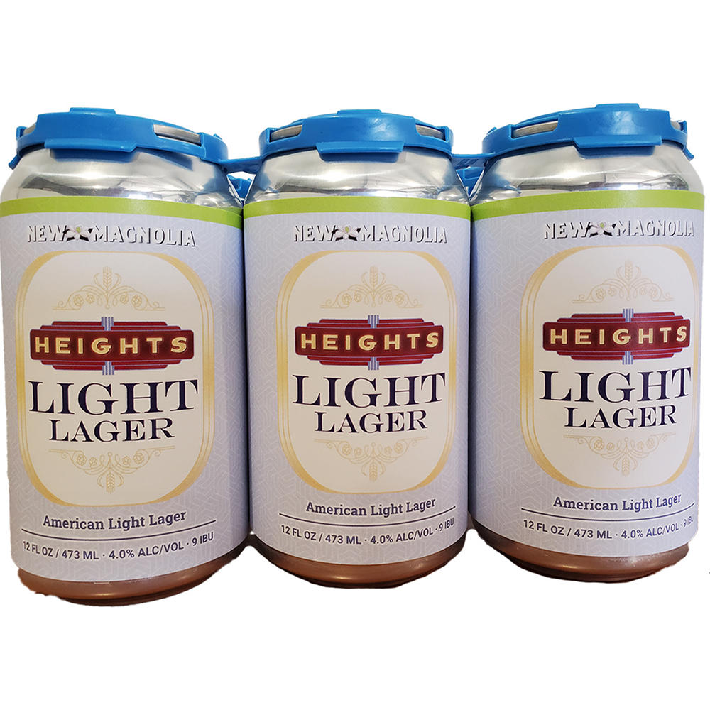 New Magnolia Brewing Co Heights Light Lager Craft Beer 6 pk Cans, 12 oz