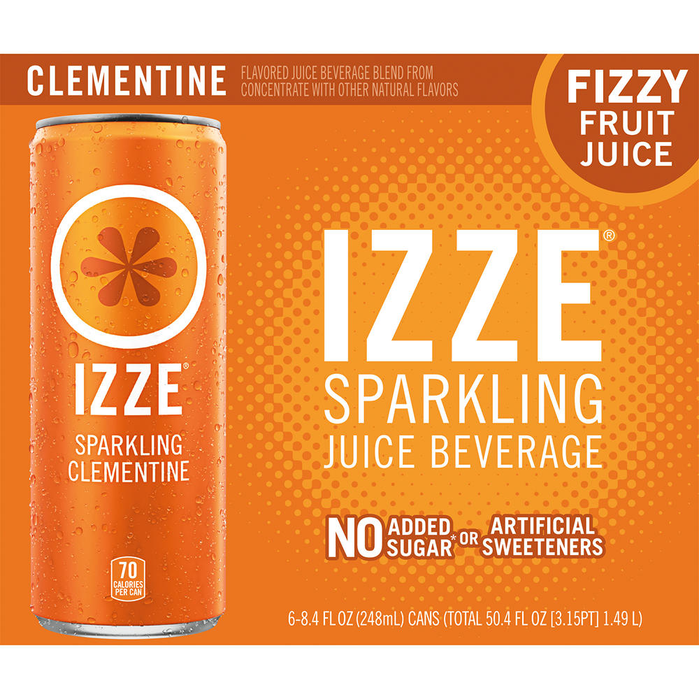 Izze Sparkling Juice Clementine 6 pk Cans, 8.4 oz
