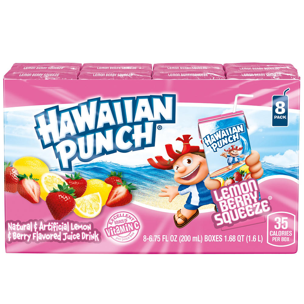 Hawaiian Punch Lemon Berry Squeeze 8 pk Juice Boxes, 6.75 oz