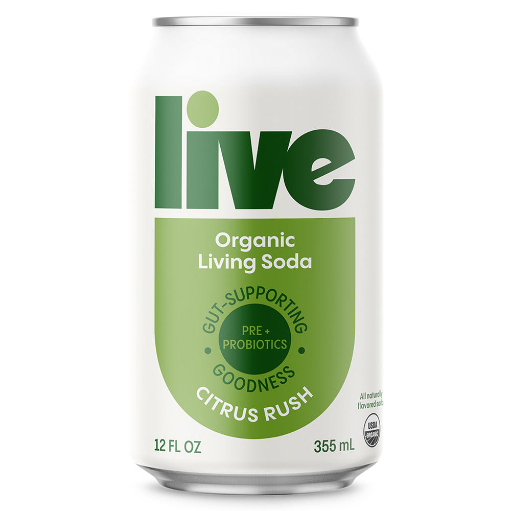 LIVE Soda Organic Probiotic Citrus Rush, 12oz