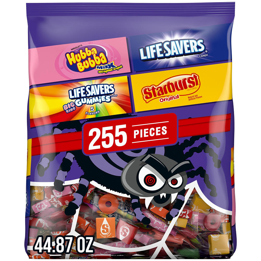 Starburst, Life Savers & Hubba Bubba Assorted Trick or Treat Halloween Candy, 255 pc