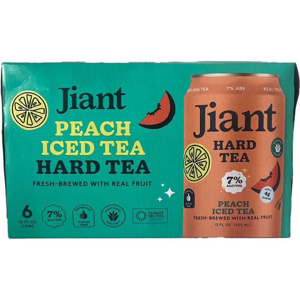 Jiant Peach Hard Iced Tea 6 pk Cans, 12 oz