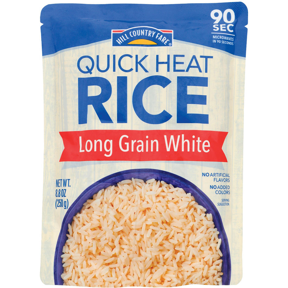 Hill Country Fare Quick Heat Long Grain White Rice, 8.8 oz