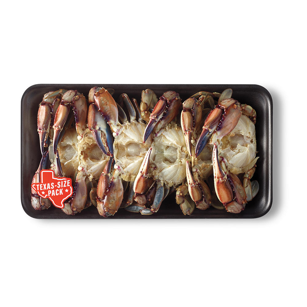 H-E-B Wild Caught Raw Whole Blue Gumbo Crab - Texas-Size Pack, Avg. 1.75 lbs