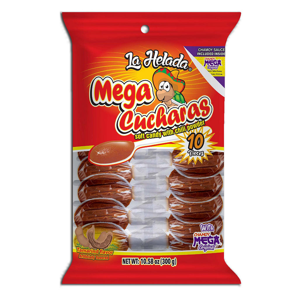 La Helada Mega Cucharas Tamarind Candy Spoons, 10 ct