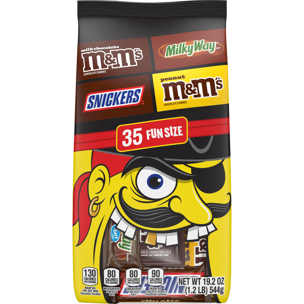 M&M'S, Snickers & Milky Way Assorted Fun Size Milk Chocolate Halloween Candy, 35 pc