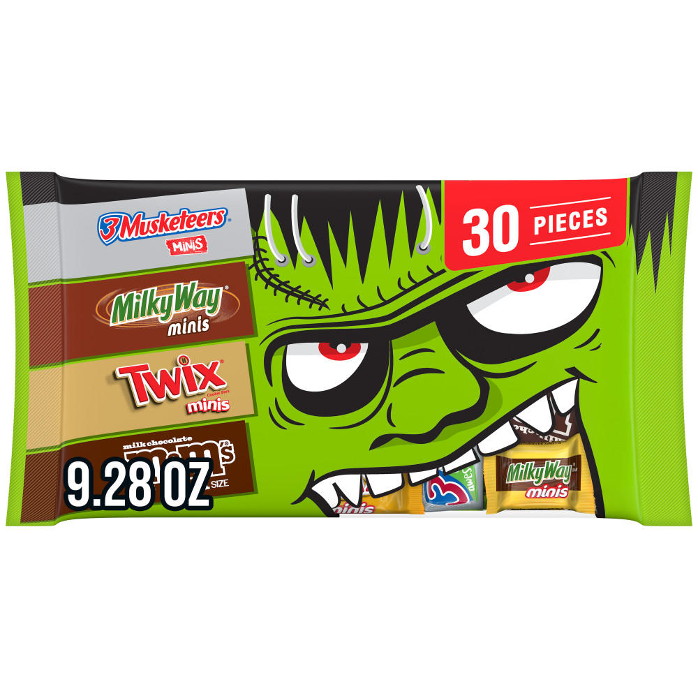 M&M'S, Twix, Milky Way & 3 Musketeers Assorted Trick Or Treat Halloween Candy, 30 pc