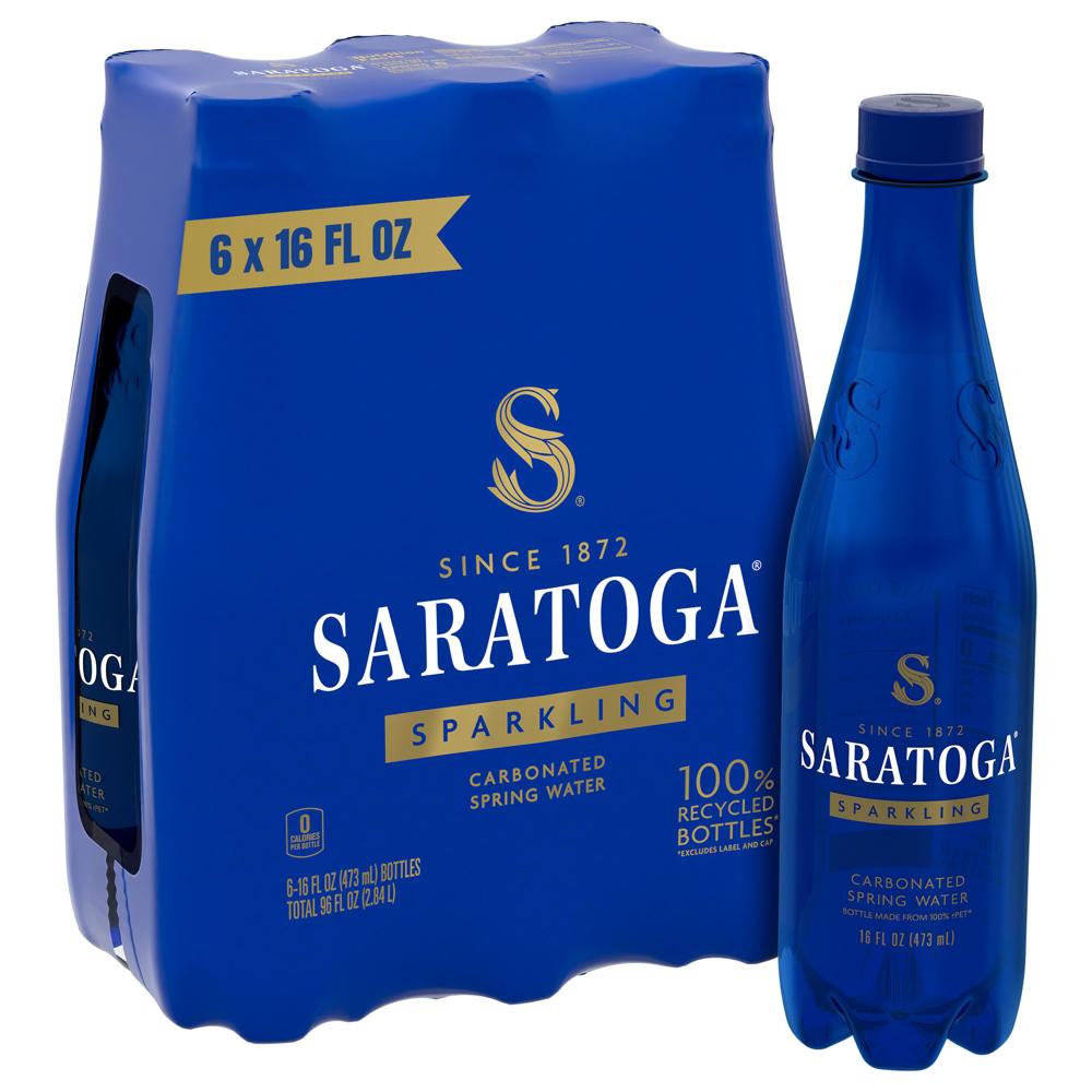 Saratoga Sparkling Spring Water 6 pk Bottles, 16 oz
