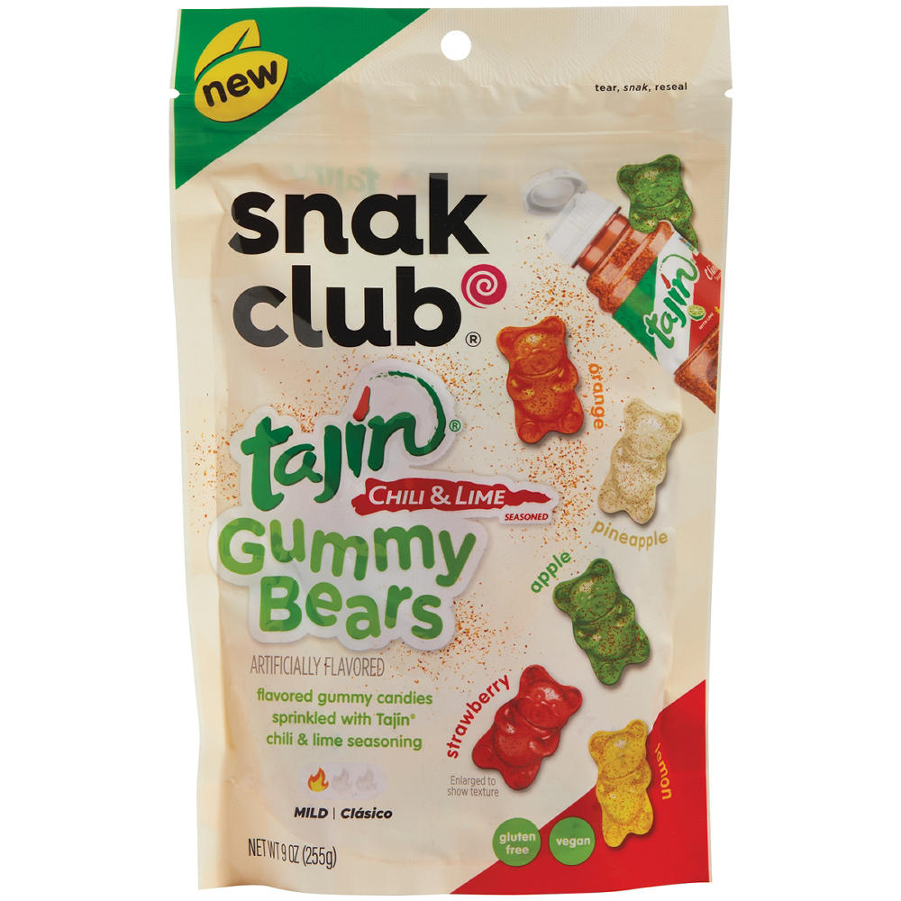 Snak Club Tajin Gummy Bears Candy, 9 oz