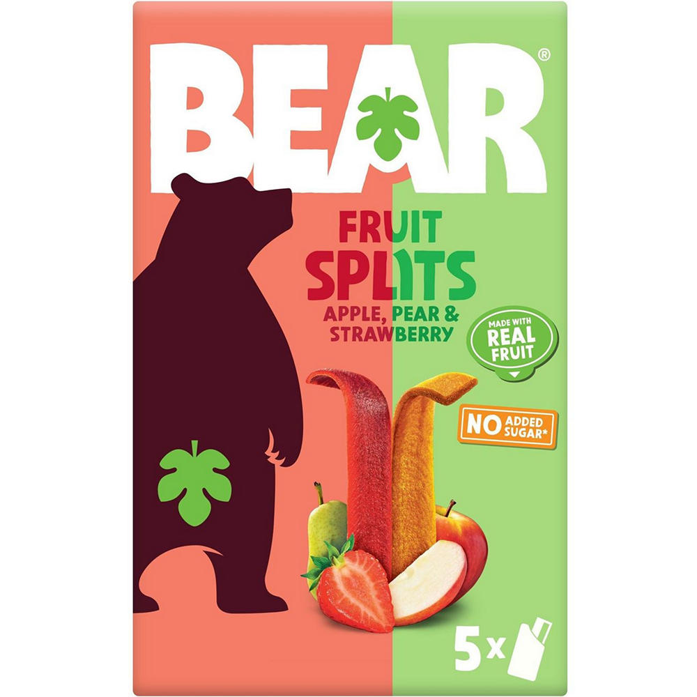 Bear Fruit Splits - Apple Pear & Strawberry, 5 ct