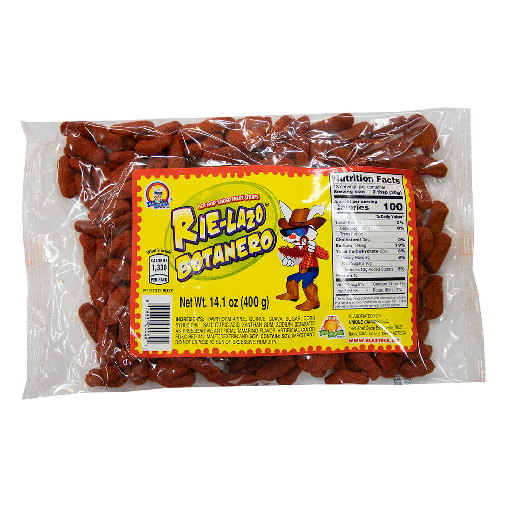 El Azteca Rie-Lazo Botanero Fruit Strips Candy, 14.1 oz