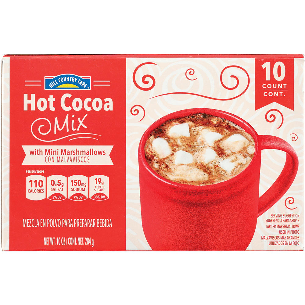 Hill Country Fare Hot Cocoa Mix with Mini Marshmallows, 10 ct