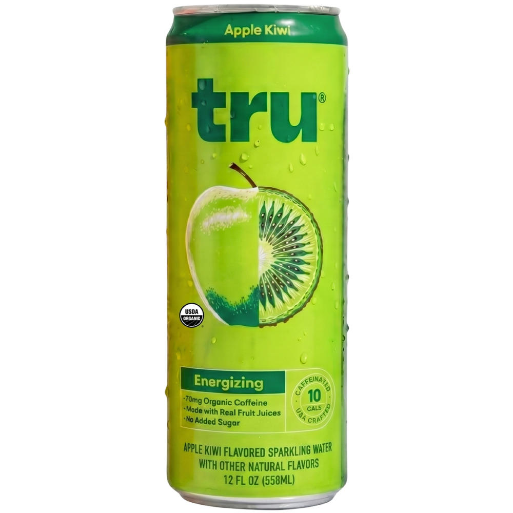 Tru Sparkling Energy Water - Apple Kiwi, 12 oz