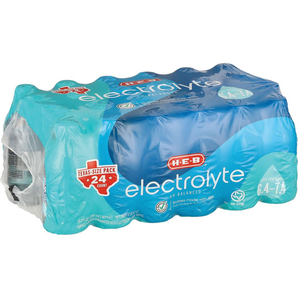 H-E-B Electrolyte Water 24 pk Bottles Texas-Size Pack, 12 oz