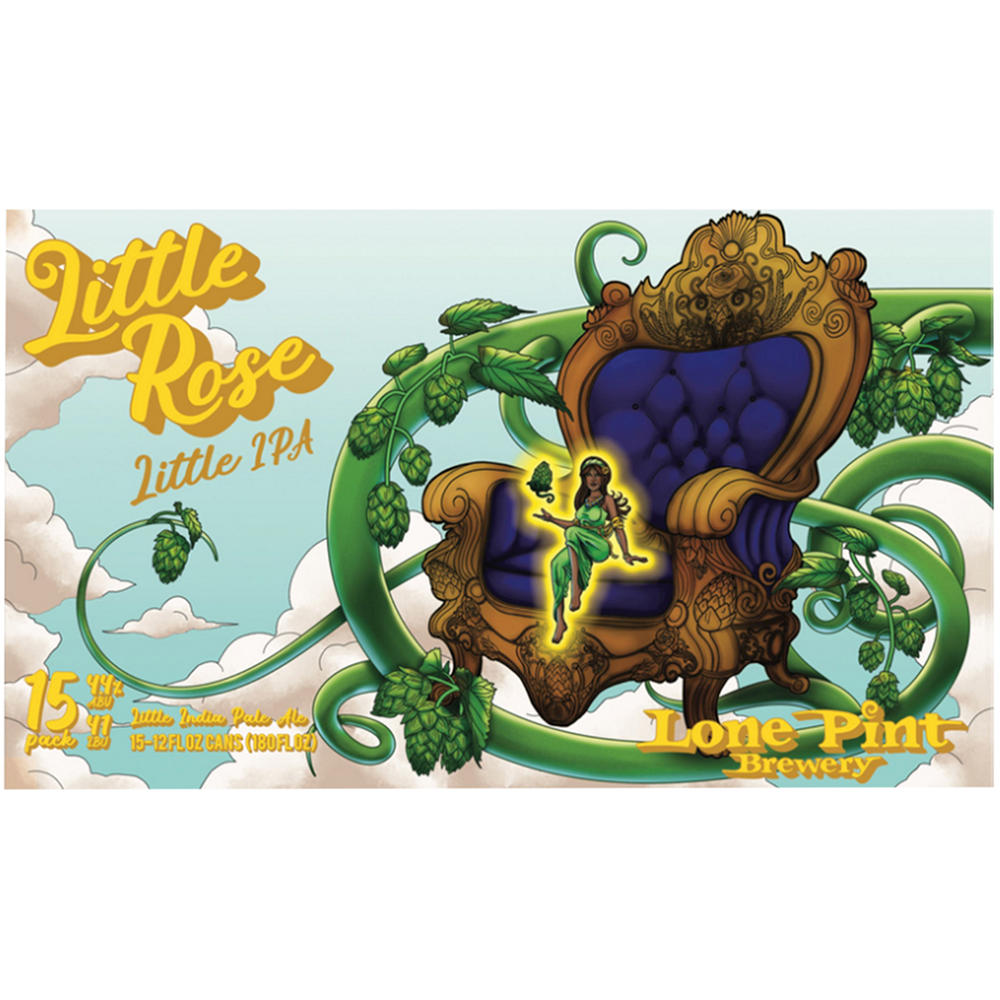 Lone Pint Brewery Little Rose Little IPA Craft Beer 15 pk Cans, 12 oz