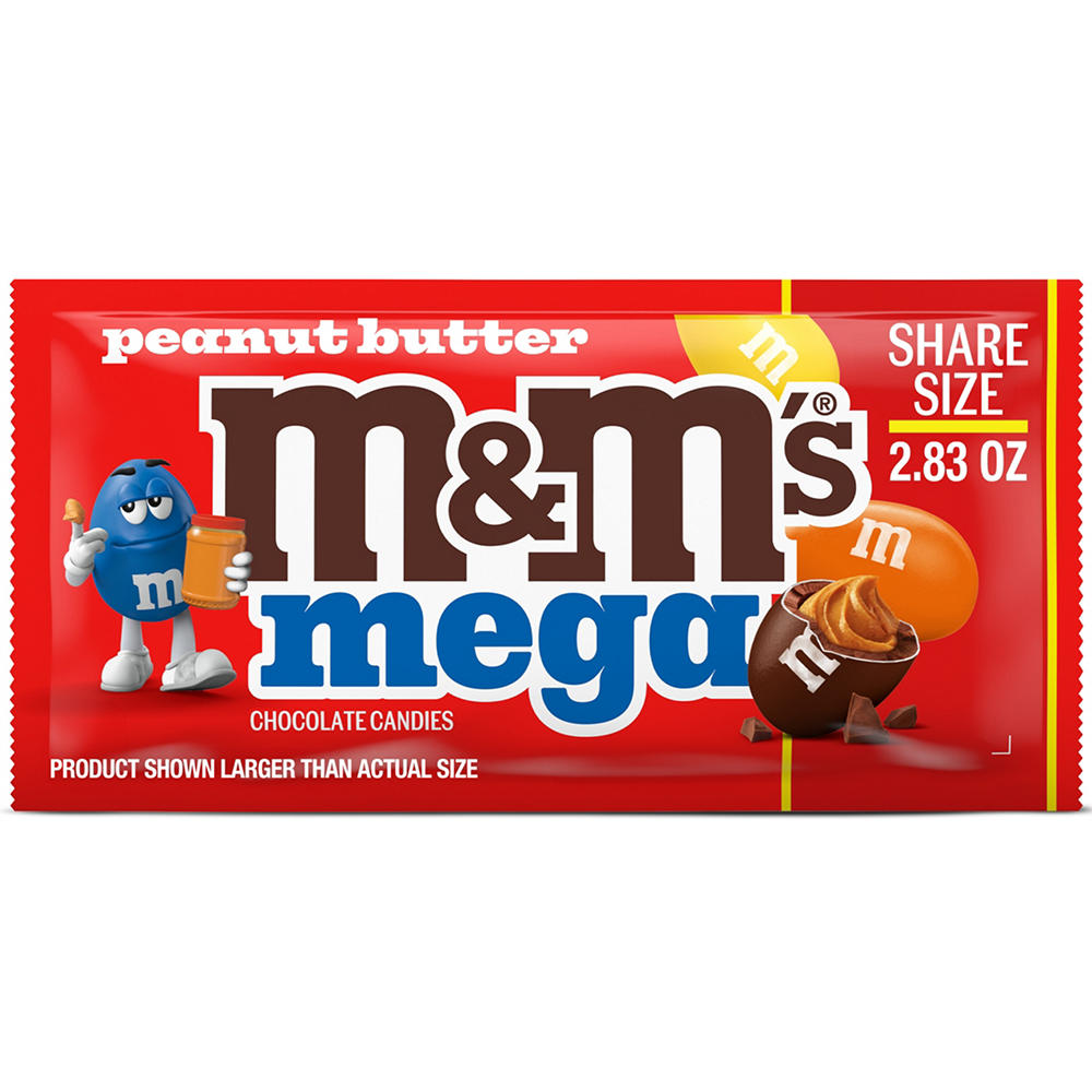 M&M'S Mega Peanut Butter Chocolate Candy - Share Size, 2.83 oz