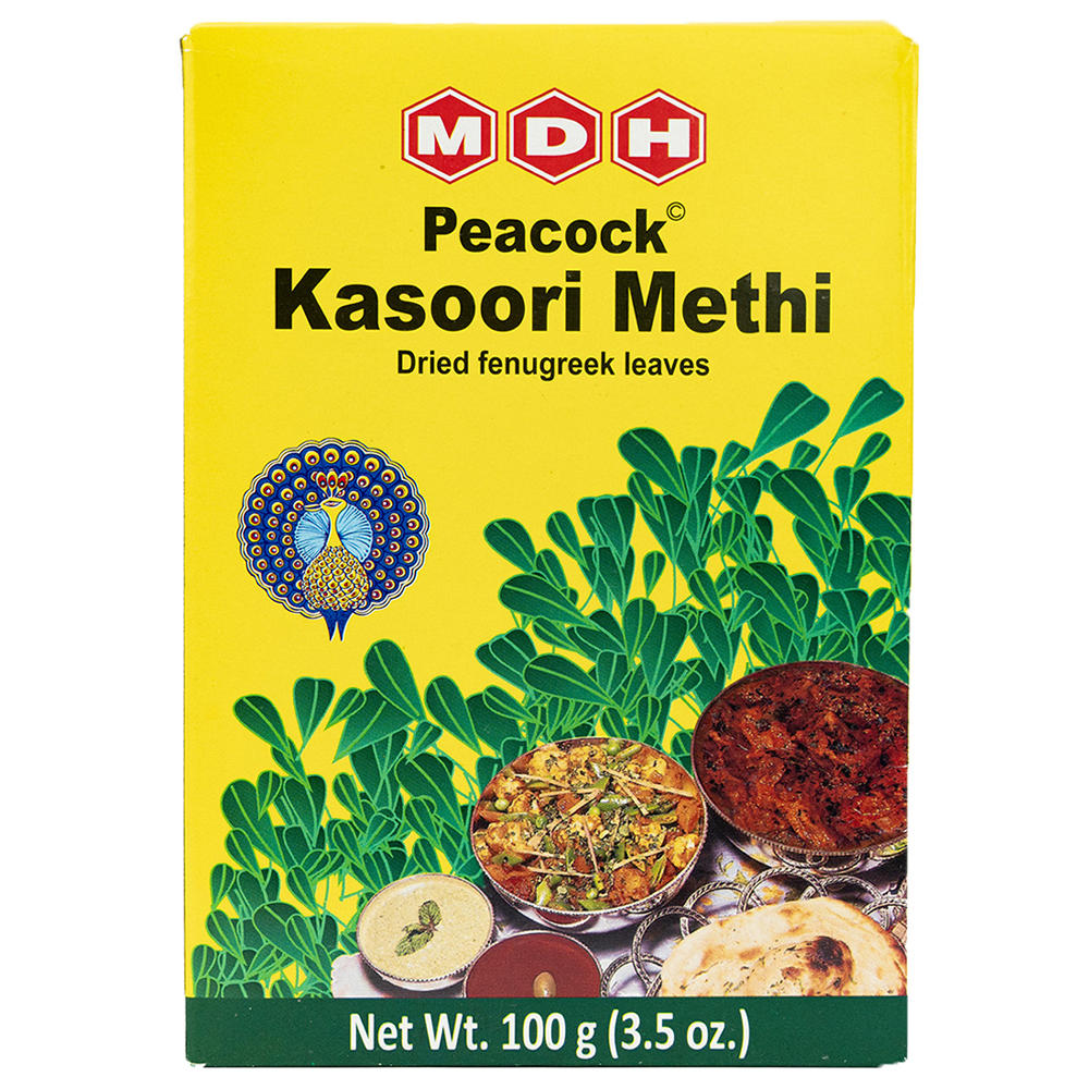 MDH Peacock Kasoori Methi Dried Fenugreek Leaves, 3.5 oz