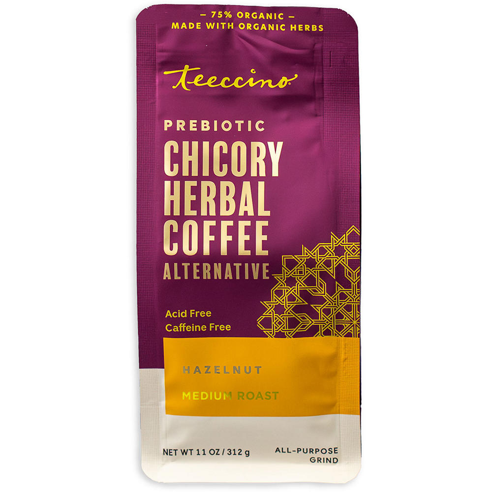 Teeccino Hazelnut Medium Roast Chicory Herbal Coffee Alternative, 11 oz