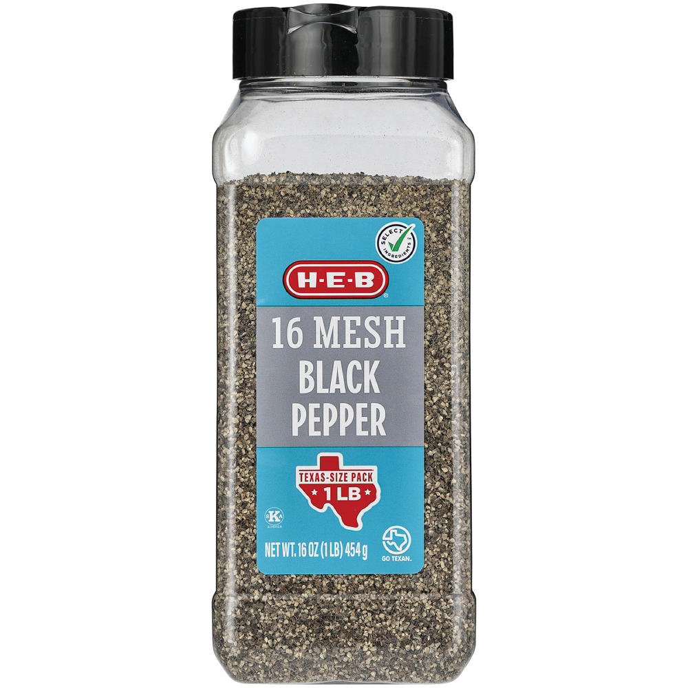 H-E-B 16 Mesh Black Pepper - Texas-Size Pack, 16 oz