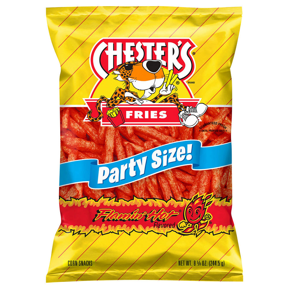 Chester's Fries Flamin' Hot Flavored Corn Snacks - Party Size, 8.62 oz
