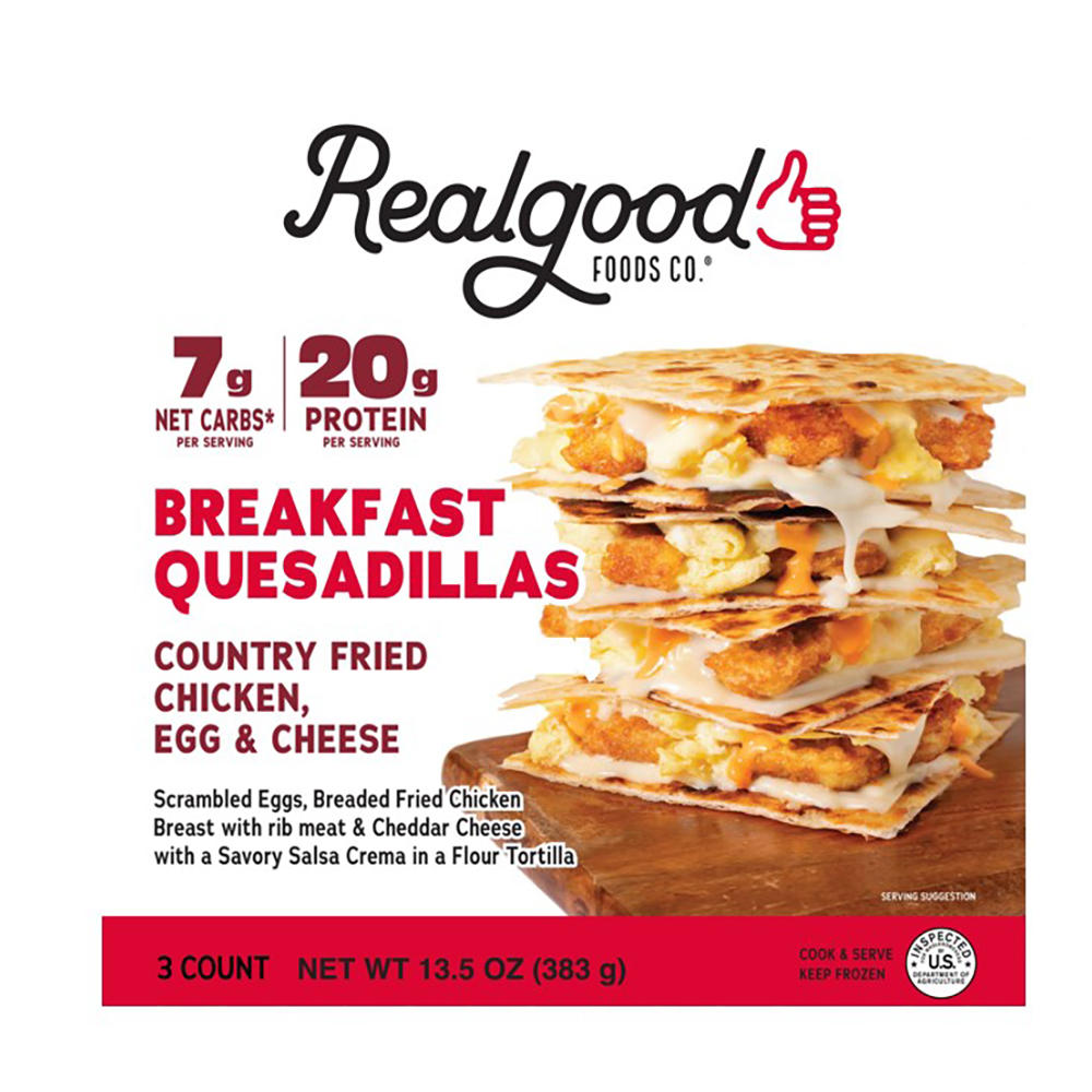 Real Good Foods Co. Chicken, Egg & Cheese Breakfast Quesadillas, 3 ct