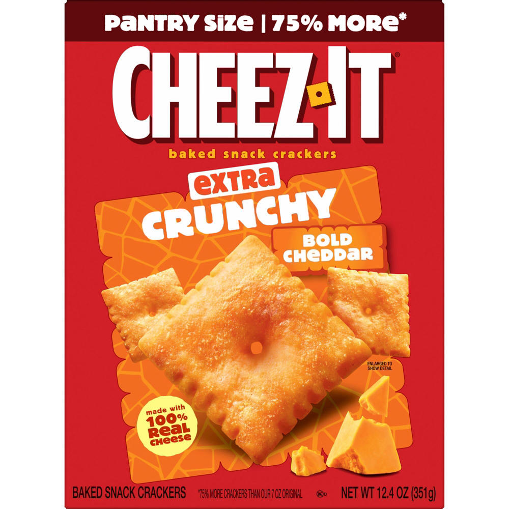 Cheez-It Bold Extra Crunchy Cheddar Cheese Crackers, 12.4 oz