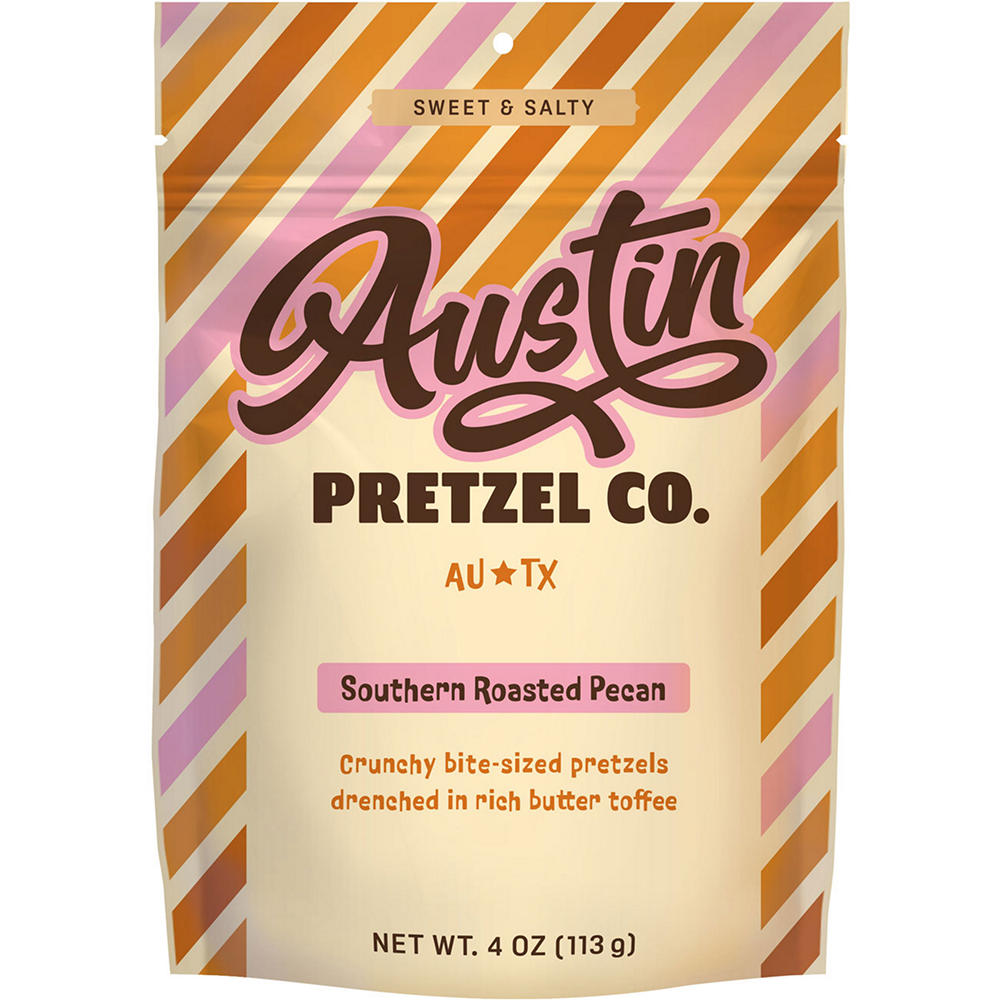 Austin Pretzel Co. Southern Roasted Pecan Toffee Coated Pretzels, 4 oz