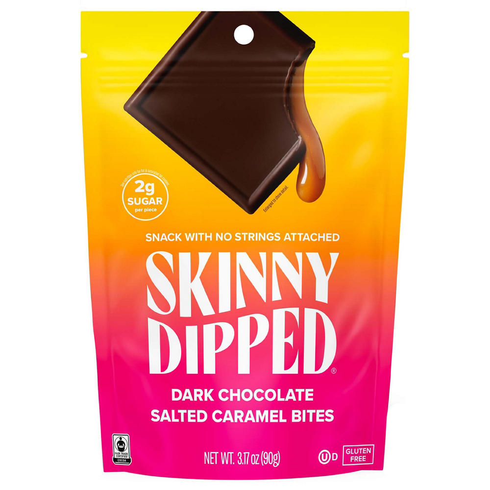 SkinnyDipped Dark Chocolate Salted Caramel Bites, 3.17 oz