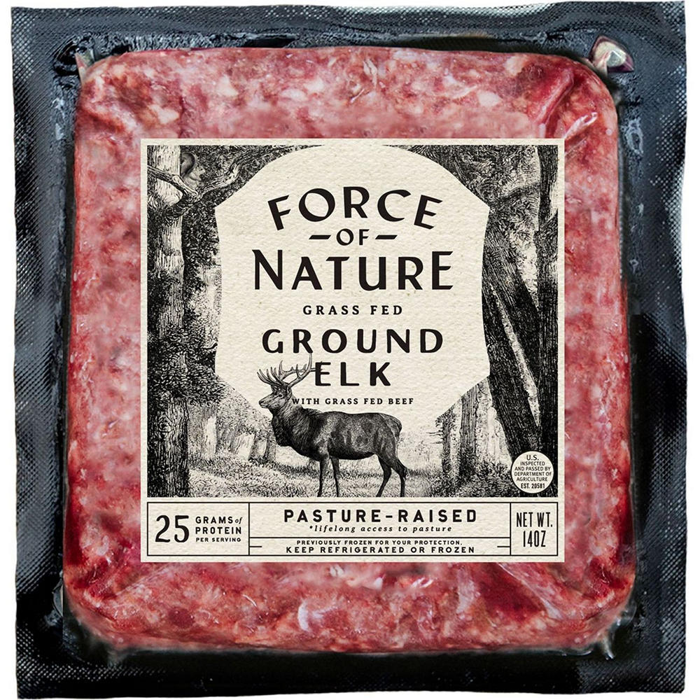 Force of Nature Grass Fed Ground Elk, 90% Lean, 14 oz